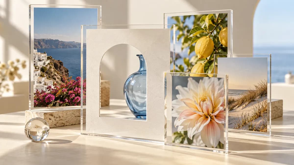Layered photographs in transparent frames illustrating image generation and editing.